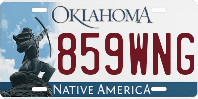 OK license plate 859WNG