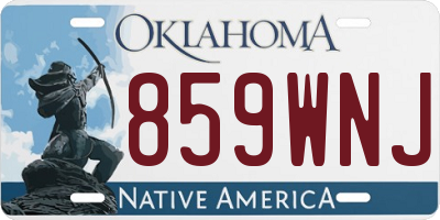 OK license plate 859WNJ