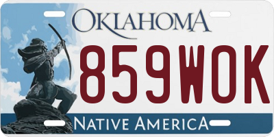 OK license plate 859WOK