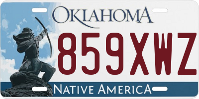 OK license plate 859XWZ