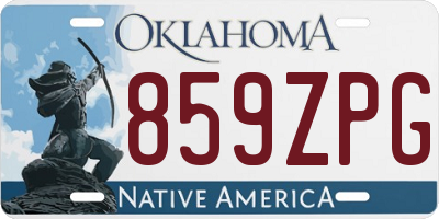 OK license plate 859ZPG