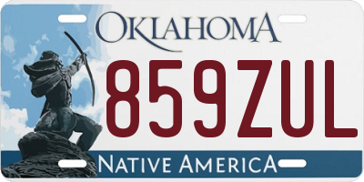 OK license plate 859ZUL