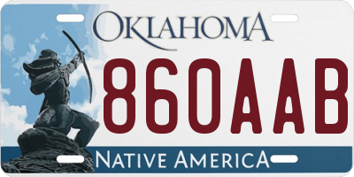 OK license plate 860AAB