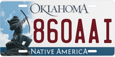 OK license plate 860AAI