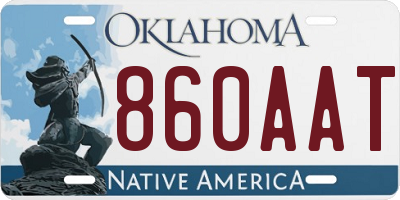 OK license plate 860AAT