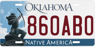 OK license plate 860ABO