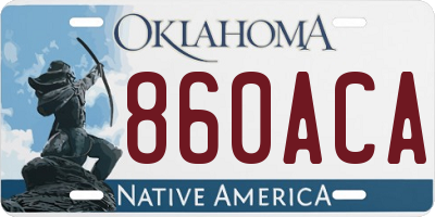 OK license plate 860ACA