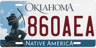 OK license plate 860AEA