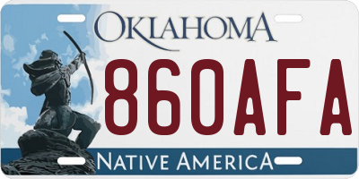 OK license plate 860AFA