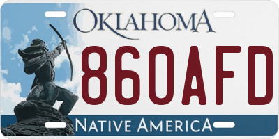 OK license plate 860AFD