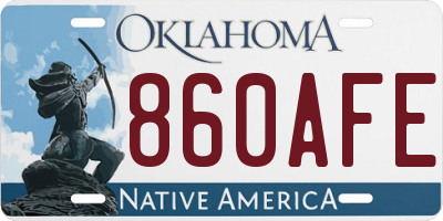 OK license plate 860AFE