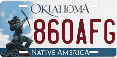 OK license plate 860AFG