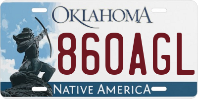 OK license plate 860AGL