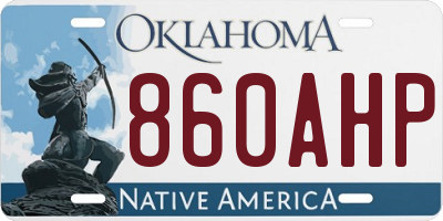 OK license plate 860AHP