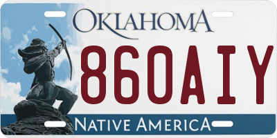OK license plate 860AIY