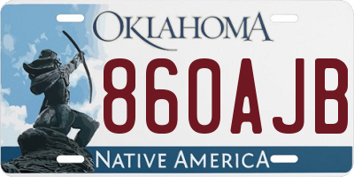 OK license plate 860AJB