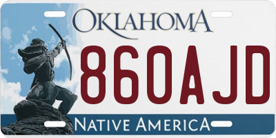 OK license plate 860AJD