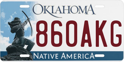 OK license plate 860AKG