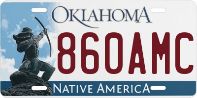 OK license plate 860AMC