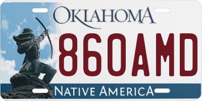 OK license plate 860AMD