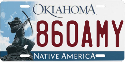 OK license plate 860AMY