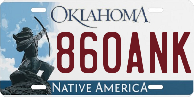 OK license plate 860ANK