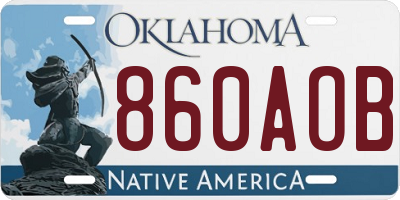 OK license plate 860AOB