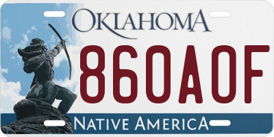 OK license plate 860AOF