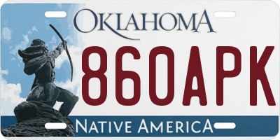 OK license plate 860APK