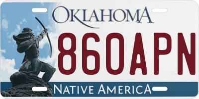 OK license plate 860APN