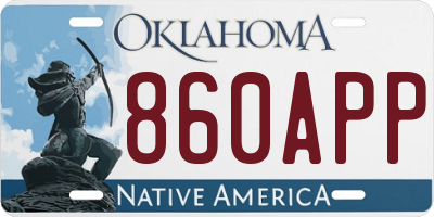 OK license plate 860APP