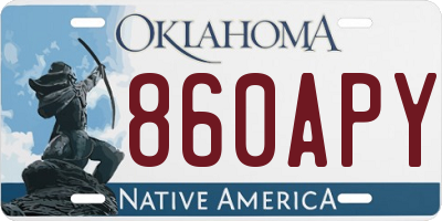 OK license plate 860APY