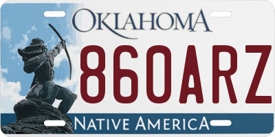 OK license plate 860ARZ