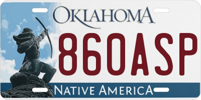OK license plate 860ASP