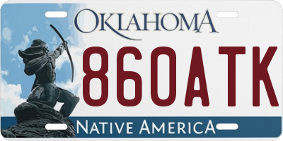 OK license plate 860ATK