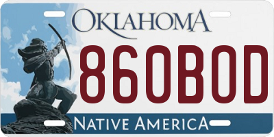 OK license plate 860BOD