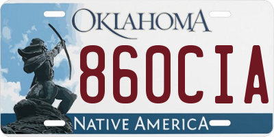 OK license plate 860CIA