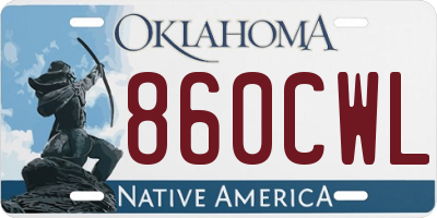 OK license plate 860CWL