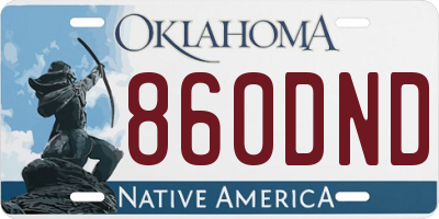 OK license plate 860DND