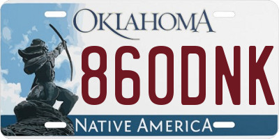 OK license plate 860DNK
