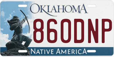 OK license plate 860DNP