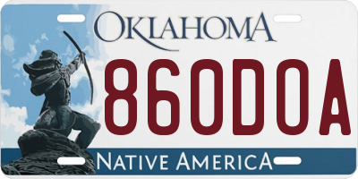 OK license plate 860DOA