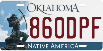 OK license plate 860DPF