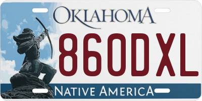 OK license plate 860DXL