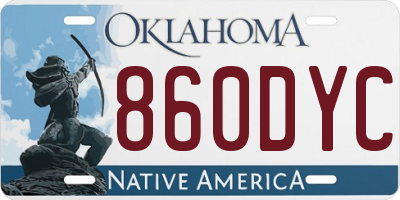 OK license plate 860DYC