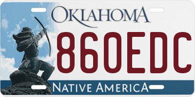 OK license plate 860EDC