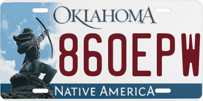 OK license plate 860EPW