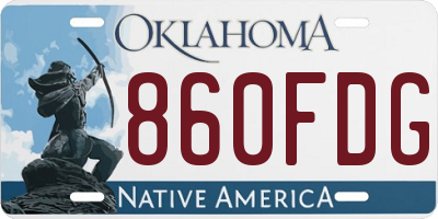 OK license plate 860FDG