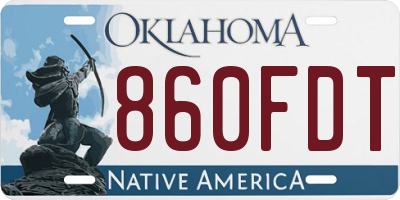 OK license plate 860FDT