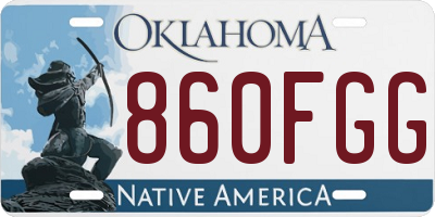 OK license plate 860FGG